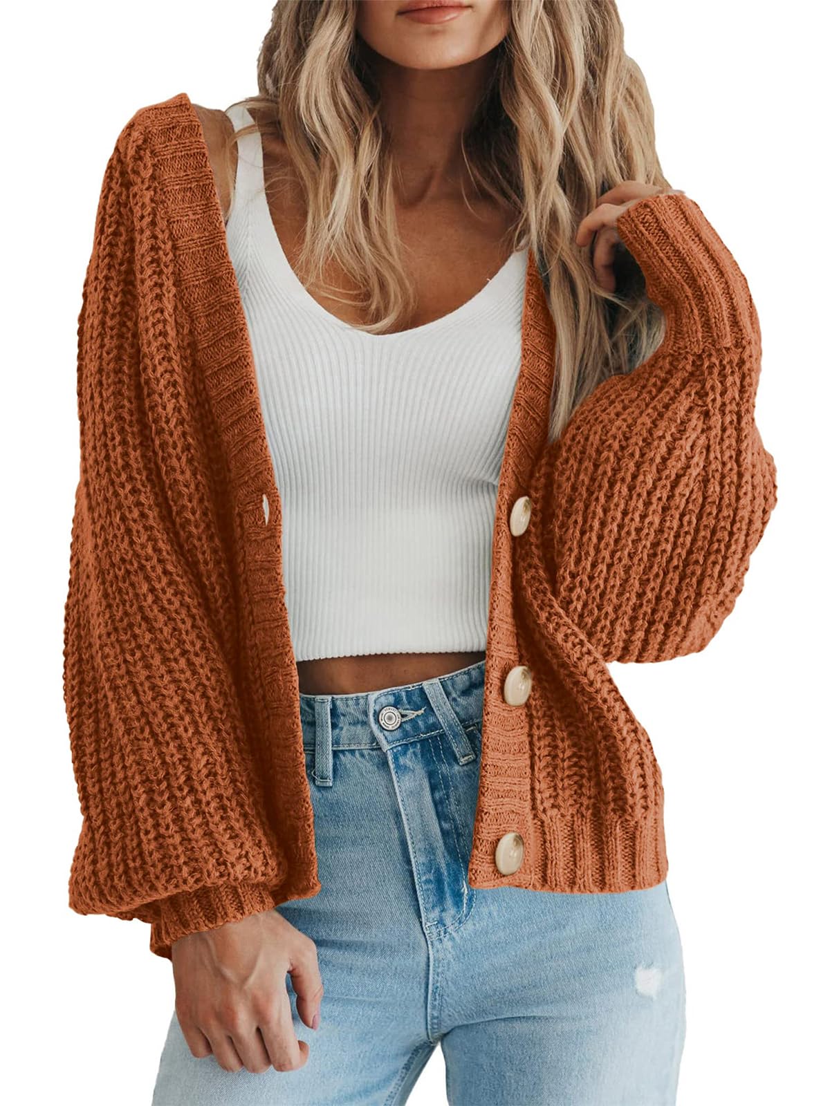 Chunky Knit Button Cardigan