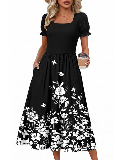 Tiered Flowy Midi Dress