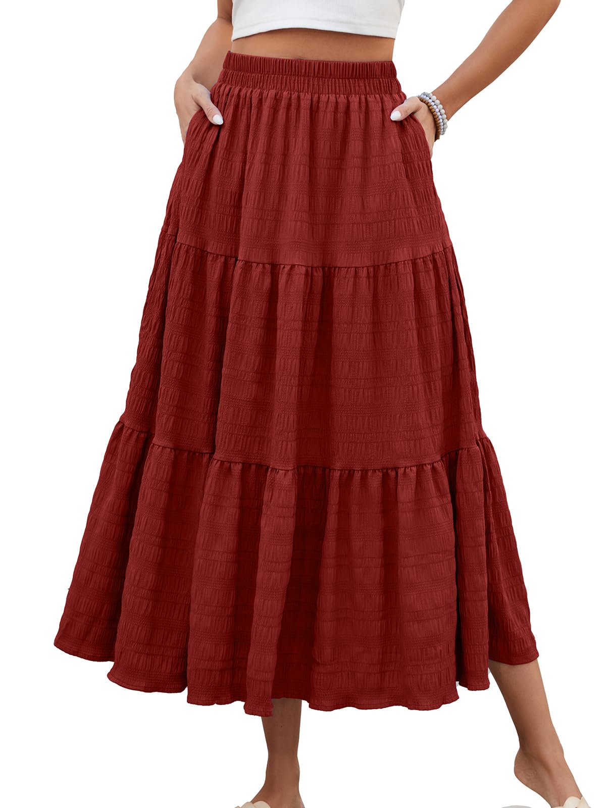 Tiered Flowy Maxi Skirt