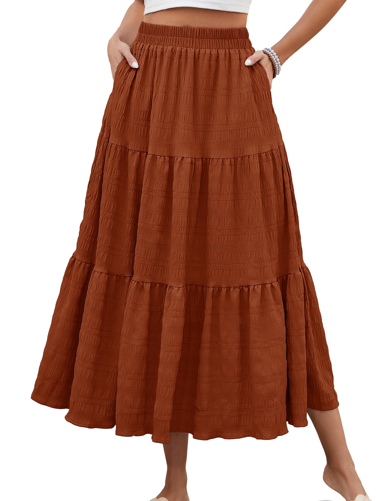 Tiered Flowy Maxi Skirt
