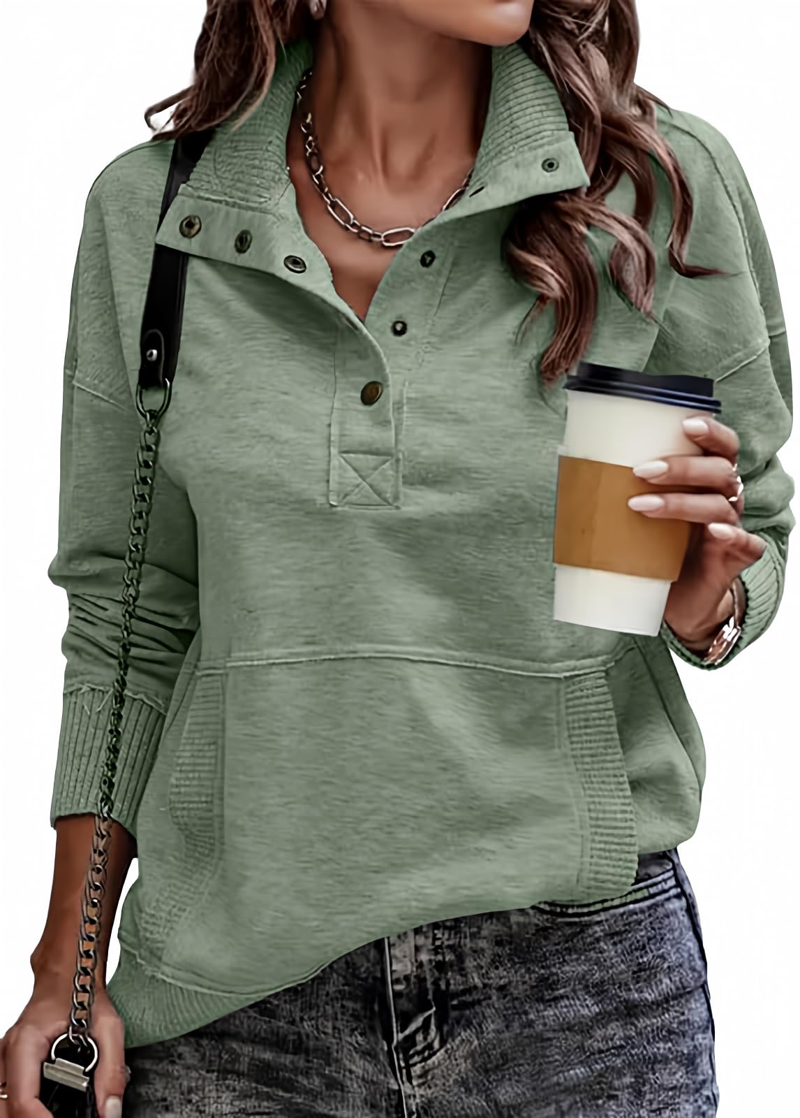 Stand Neck Drawstring Sweatshirt