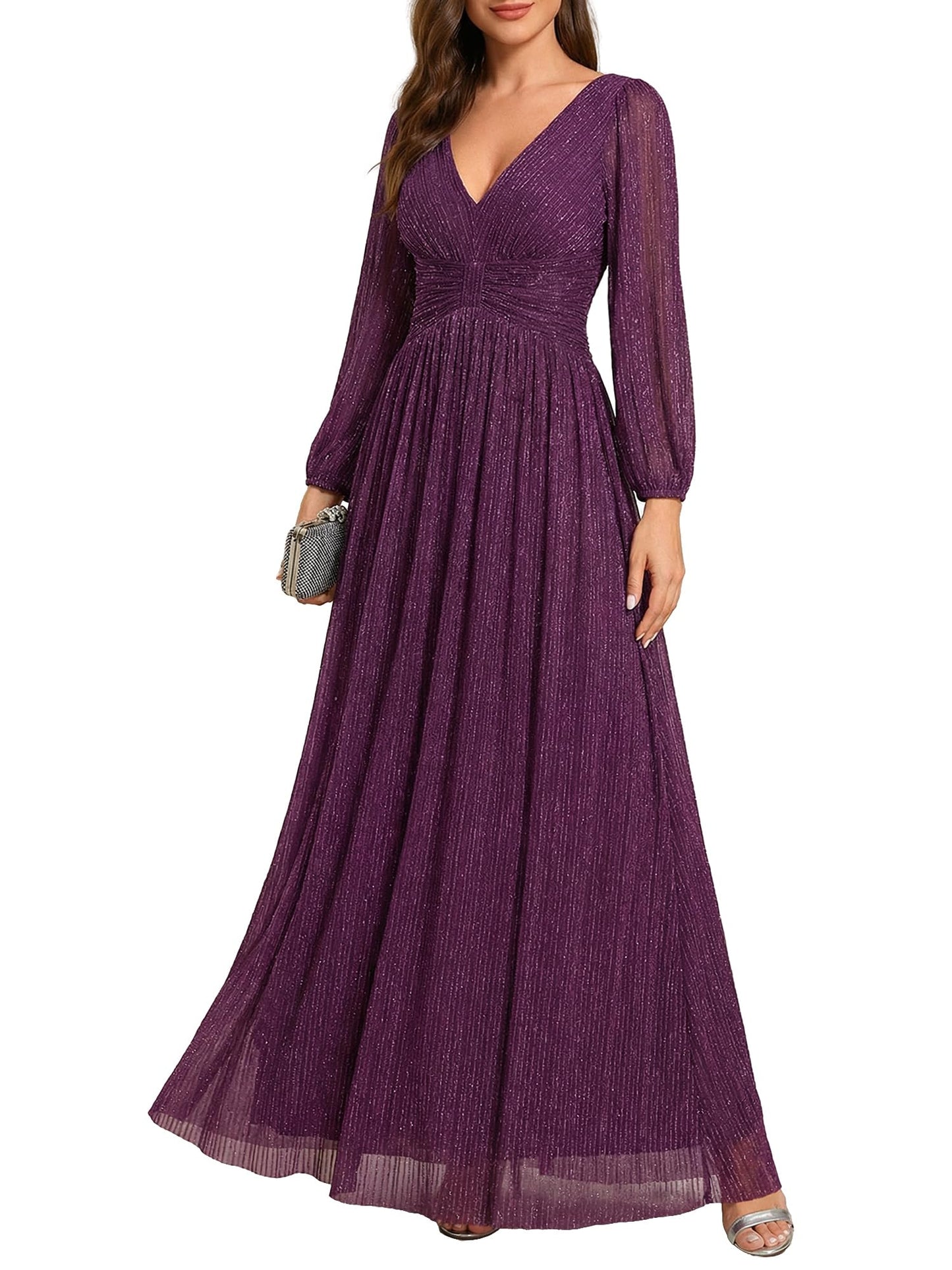 Glitter A-Line Evening Gown