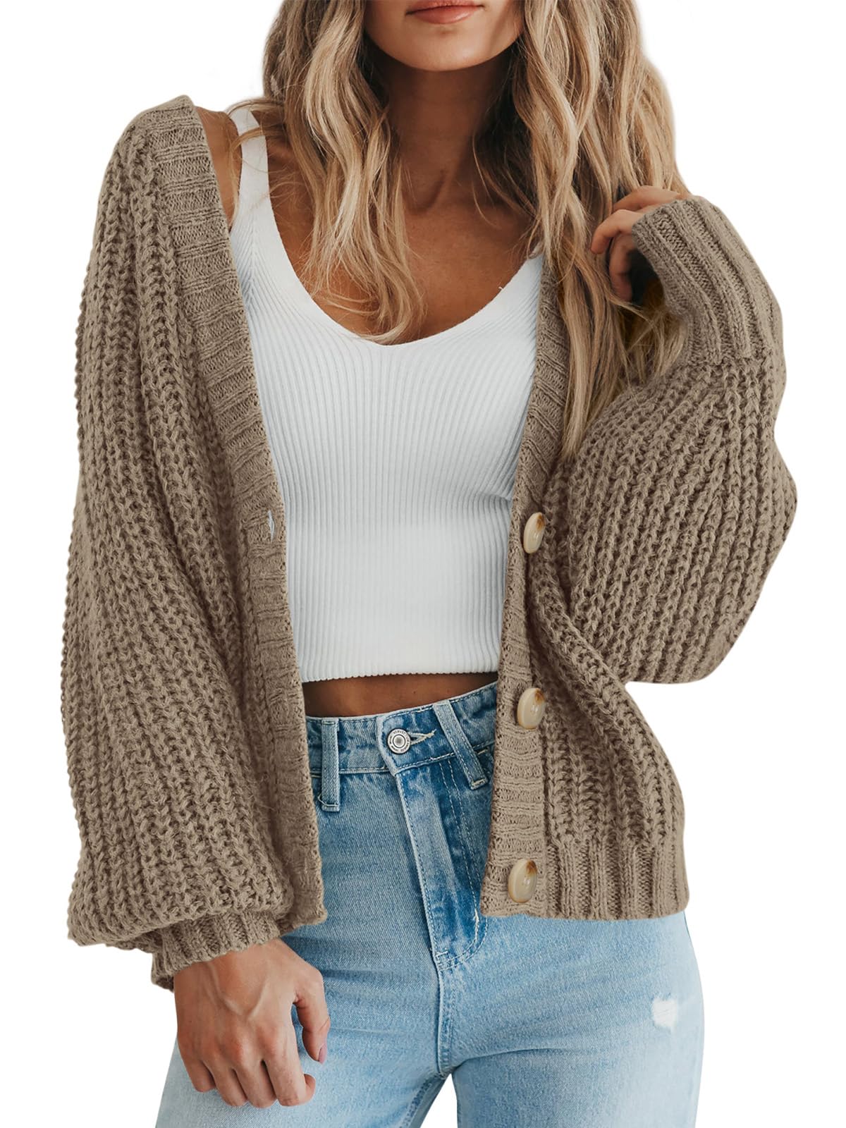 Chunky Knit Button Cardigan