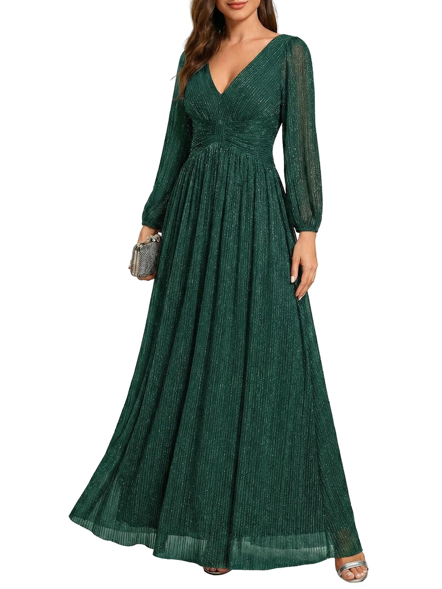 Glitter A-Line Evening Gown