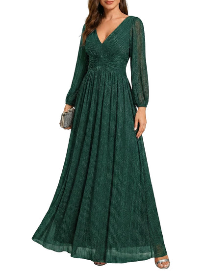 Glitter A-Line Evening Gown