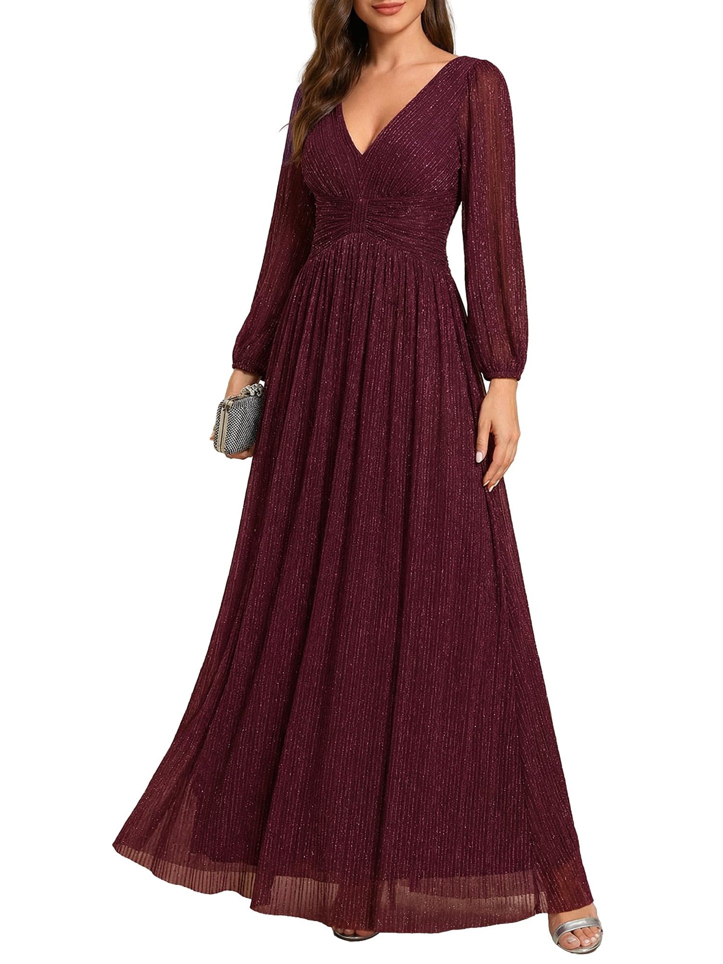 Glitter A-Line Evening Gown