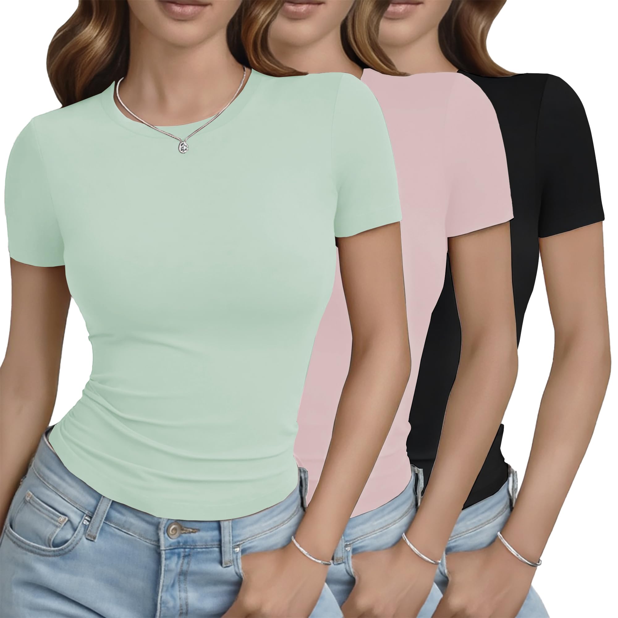 3-Pack Slim Fit Crop Tees