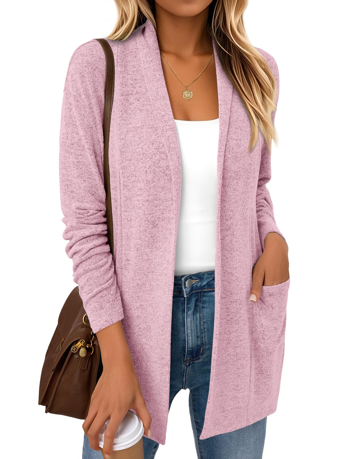 Lightweight Open Front Cardigan