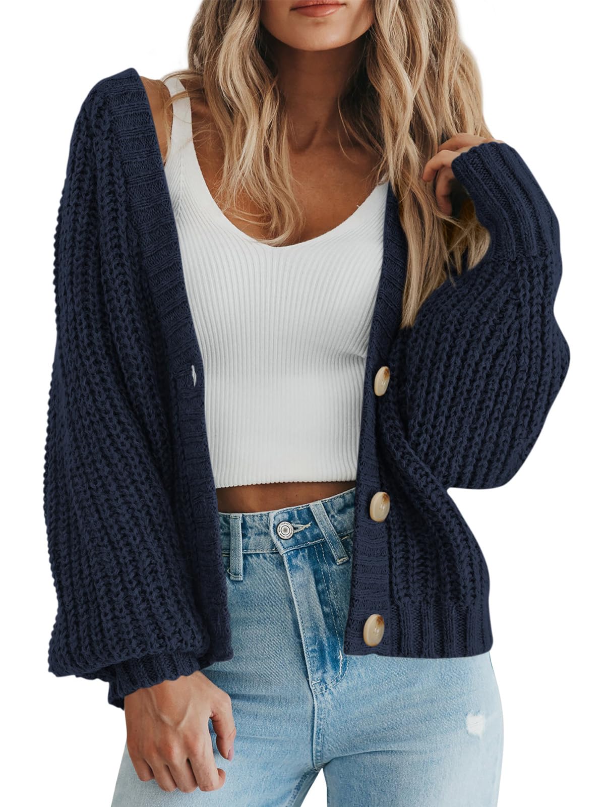 Chunky Knit Button Cardigan