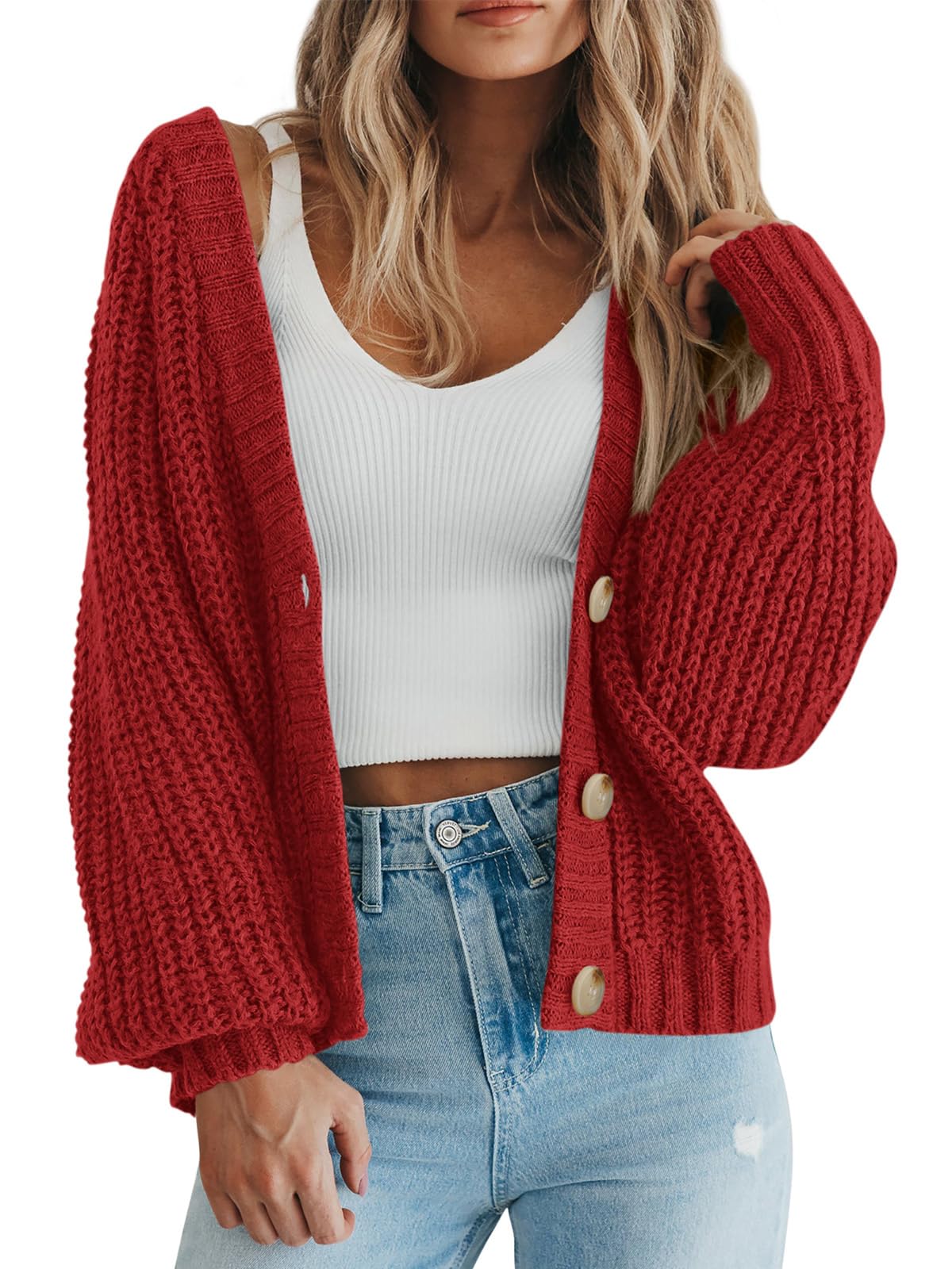 Chunky Knit Button Cardigan