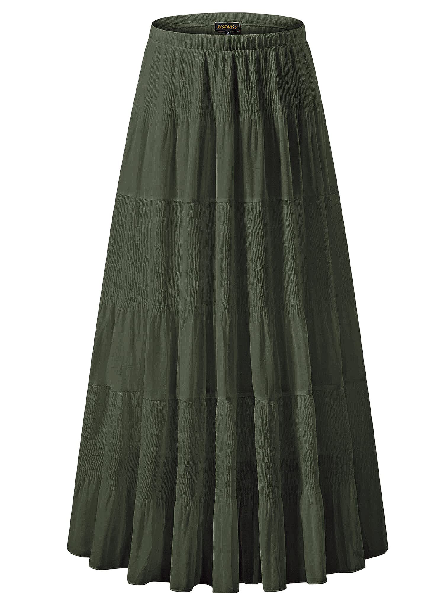 Pleated Chiffon Maxi Skirt