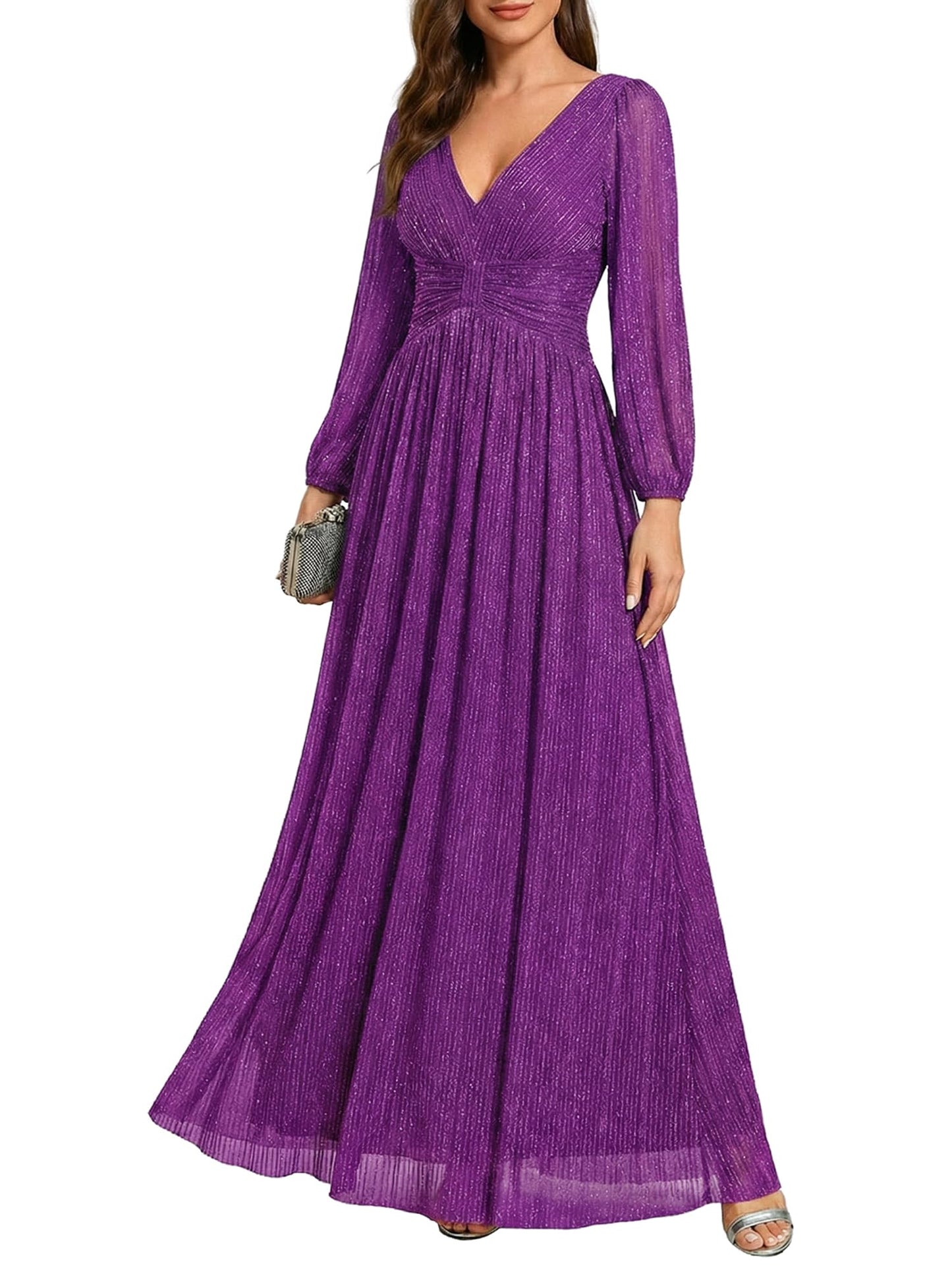 Glitter A-Line Evening Gown