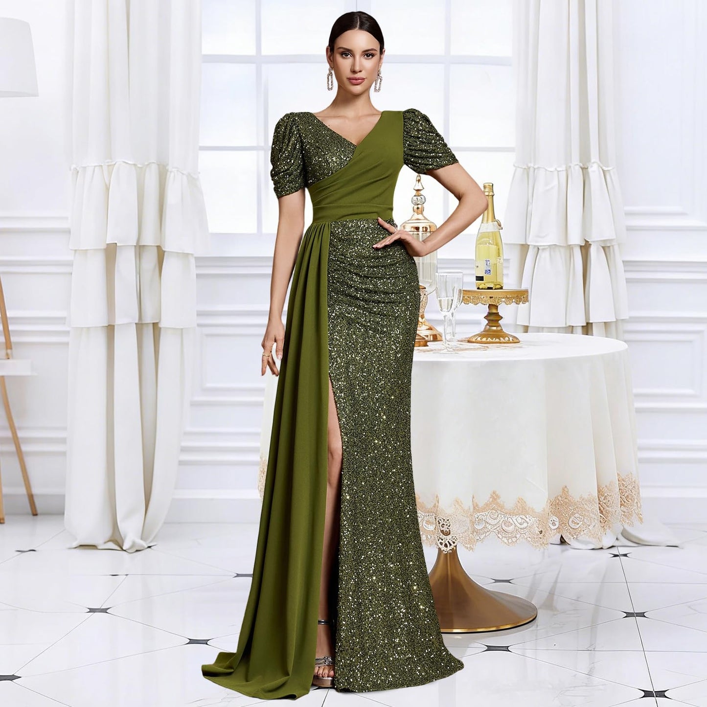 Sequin Mermaid Maxi Gown