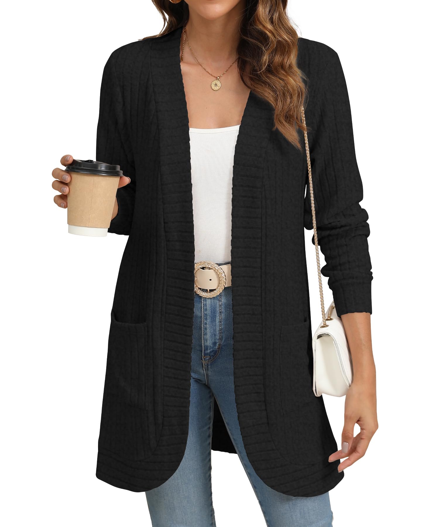 Open Front Knit Cardigan