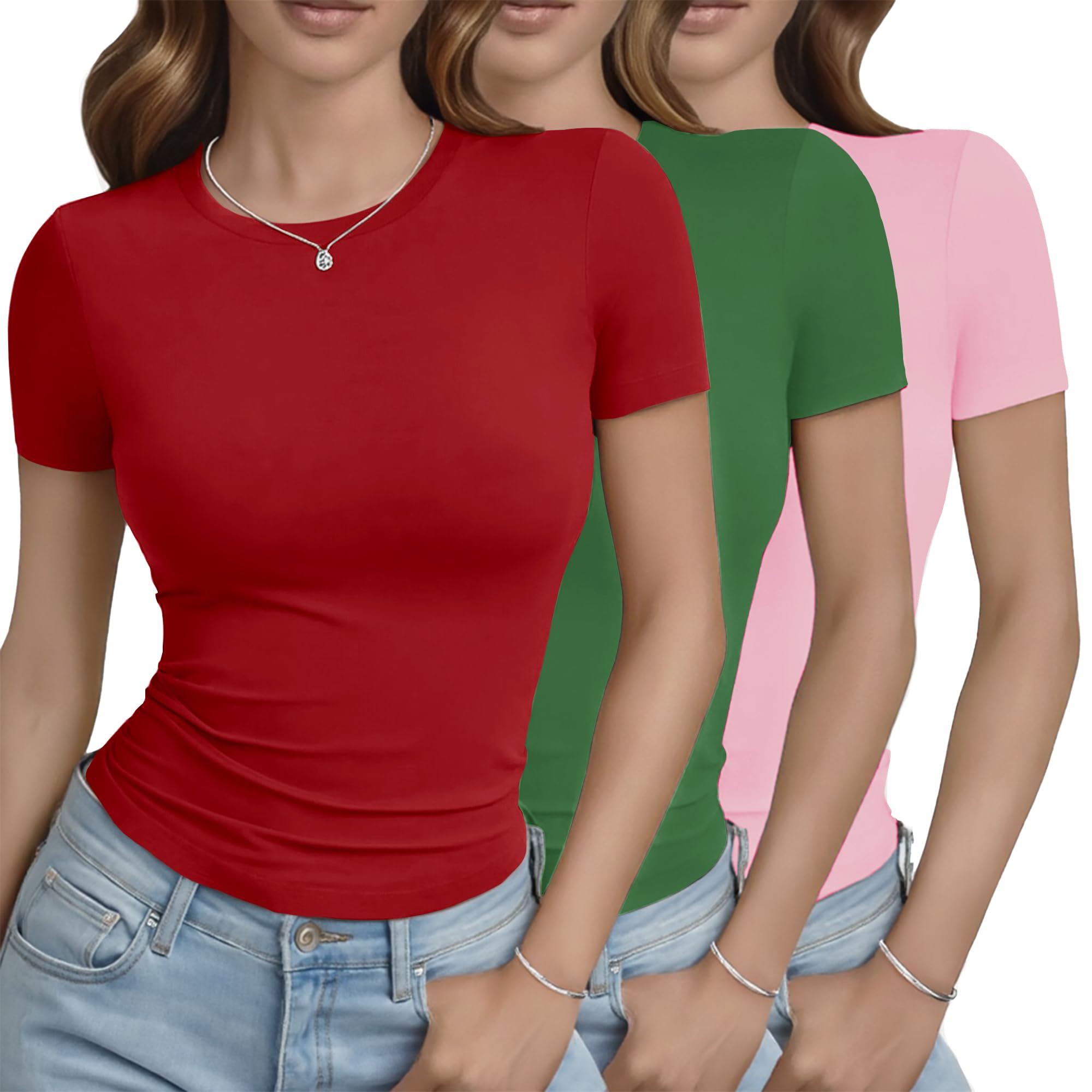 3-Pack Slim Fit Crop Tees