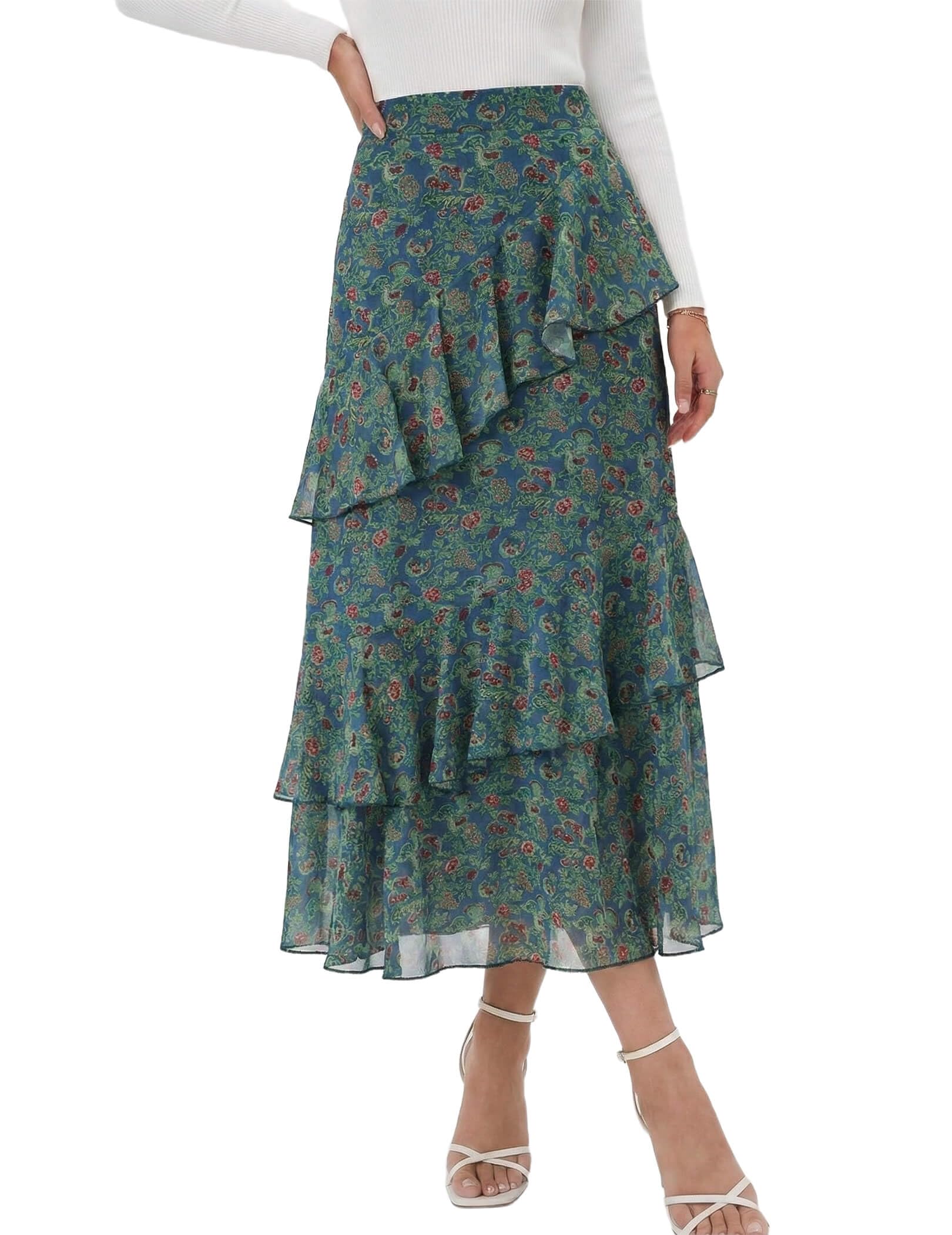 Boho Flowy Maxi Skirt