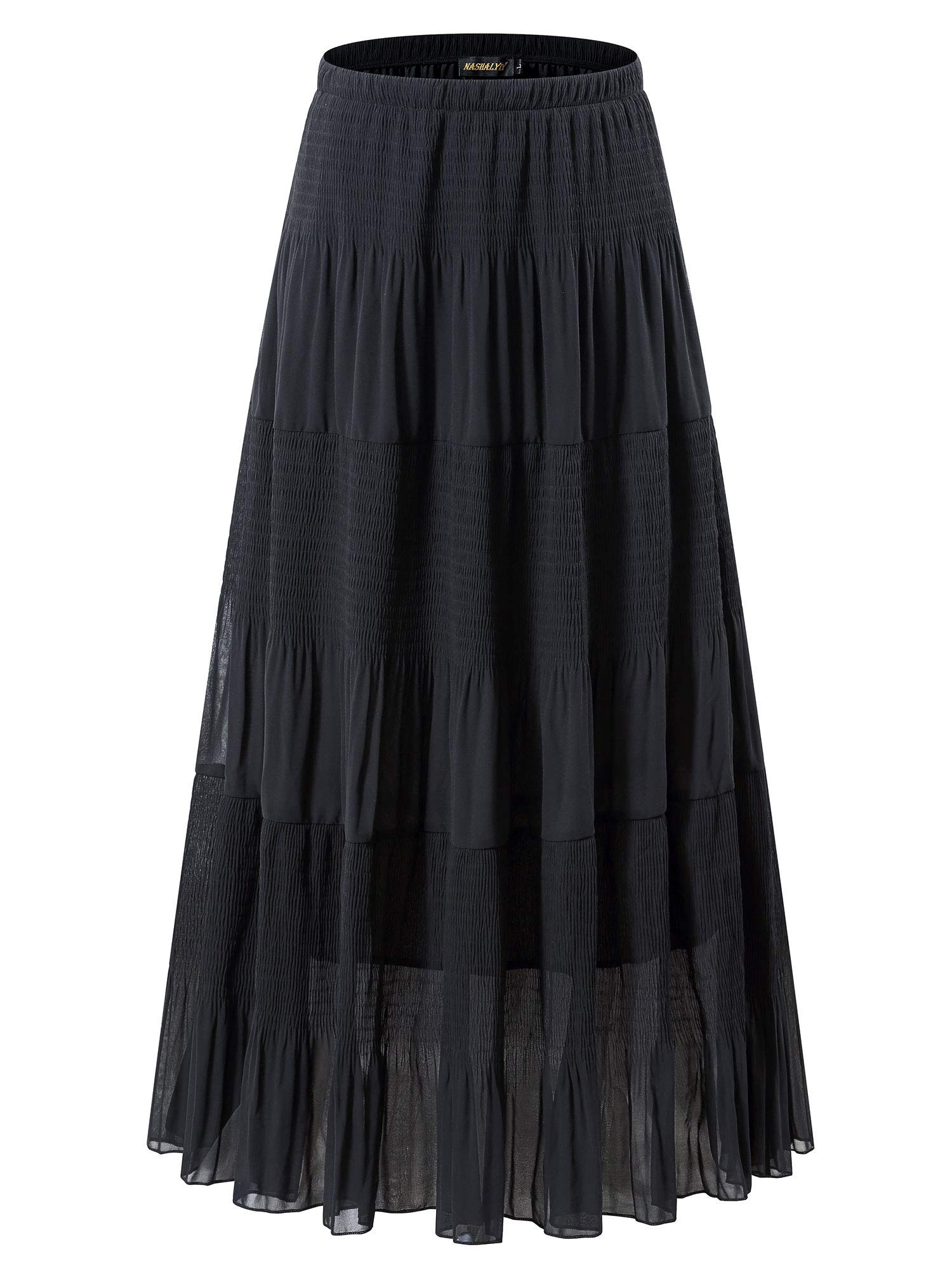 Pleated Chiffon Maxi Skirt