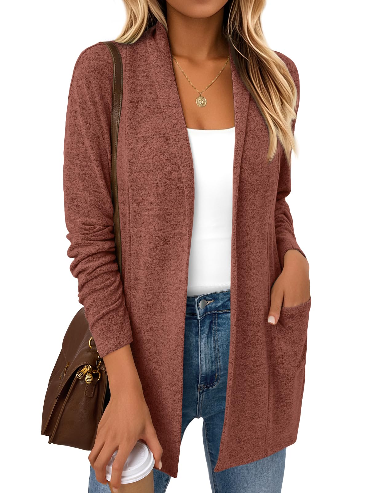 Lightweight Open Front Cardigan