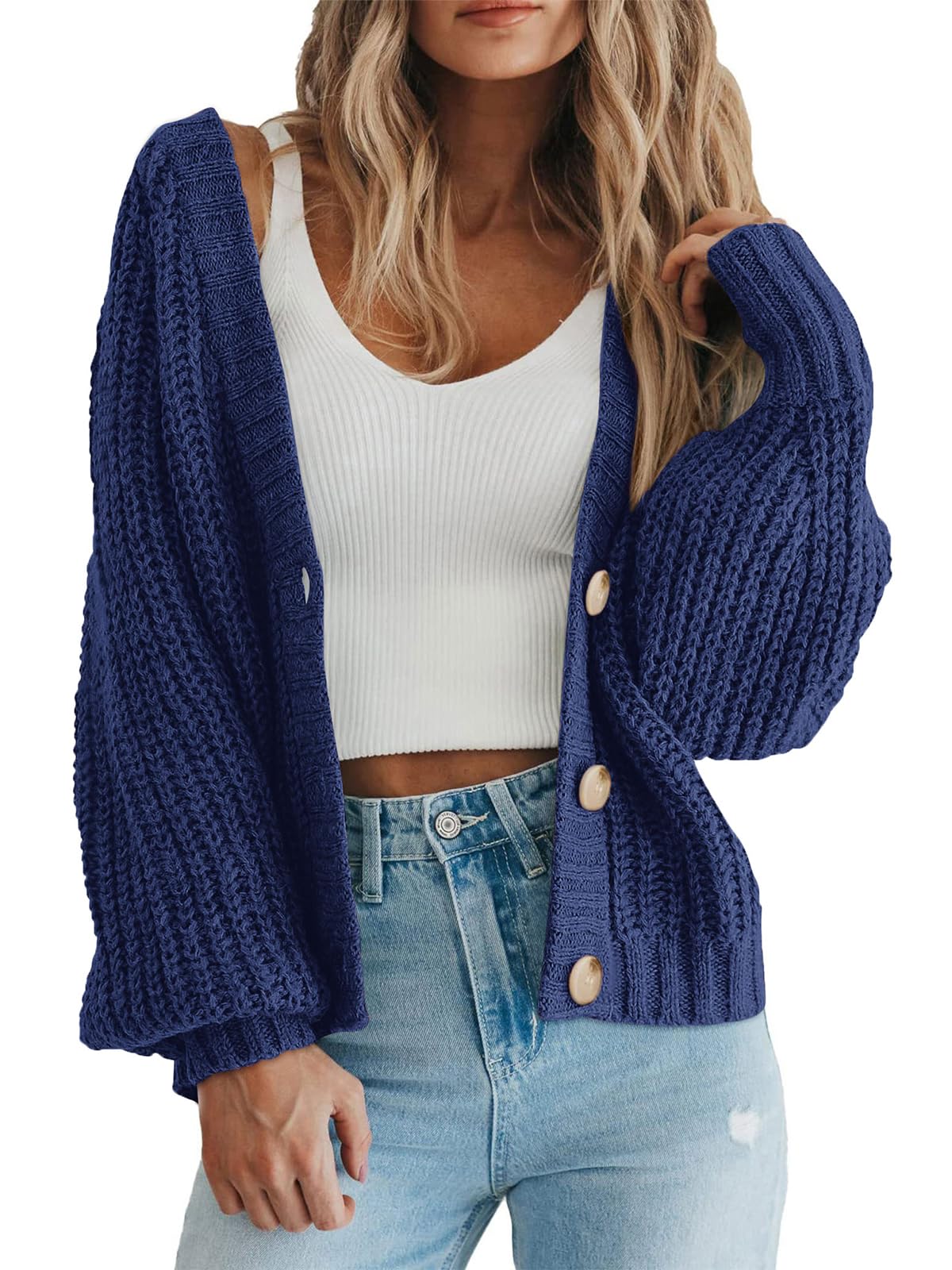 Chunky Knit Button Cardigan