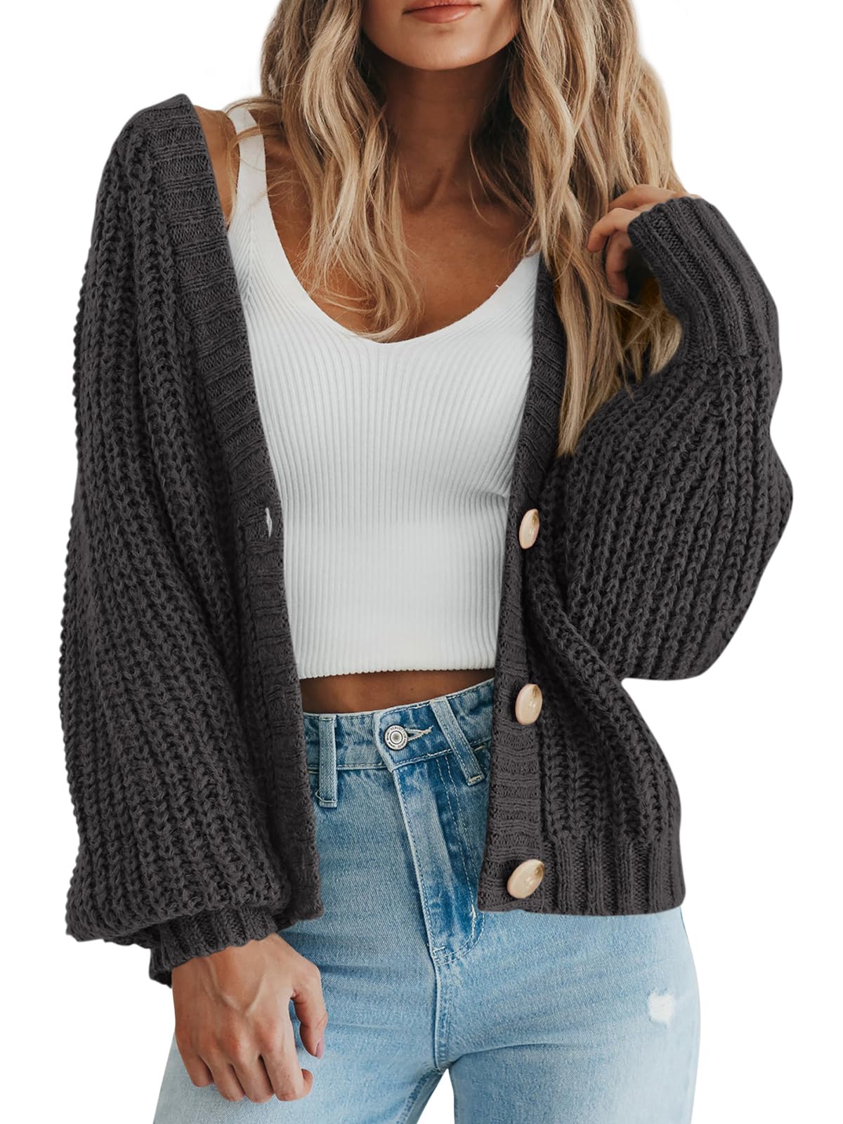 Chunky Knit Button Cardigan