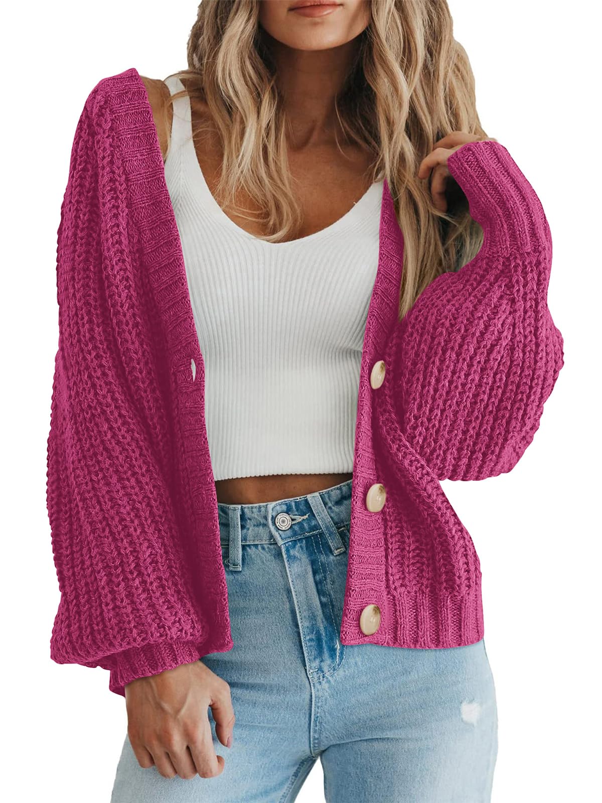 Chunky Knit Button Cardigan