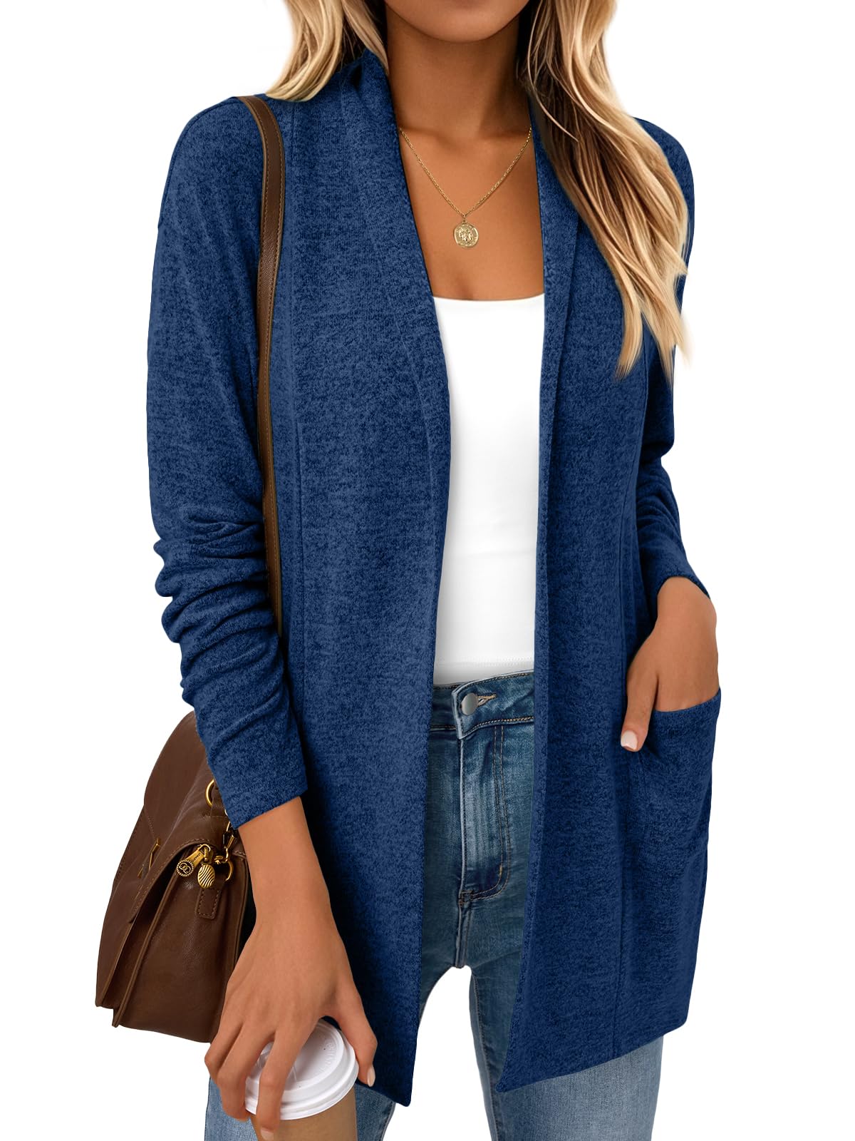 Lightweight Open Front Cardigan