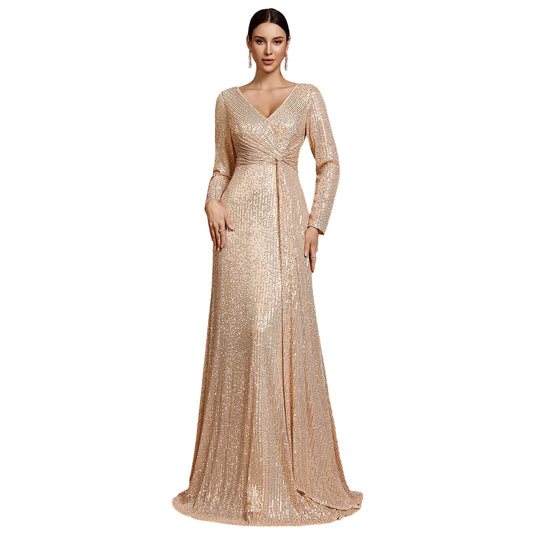 Sequin Embroidered Maxi Gown
