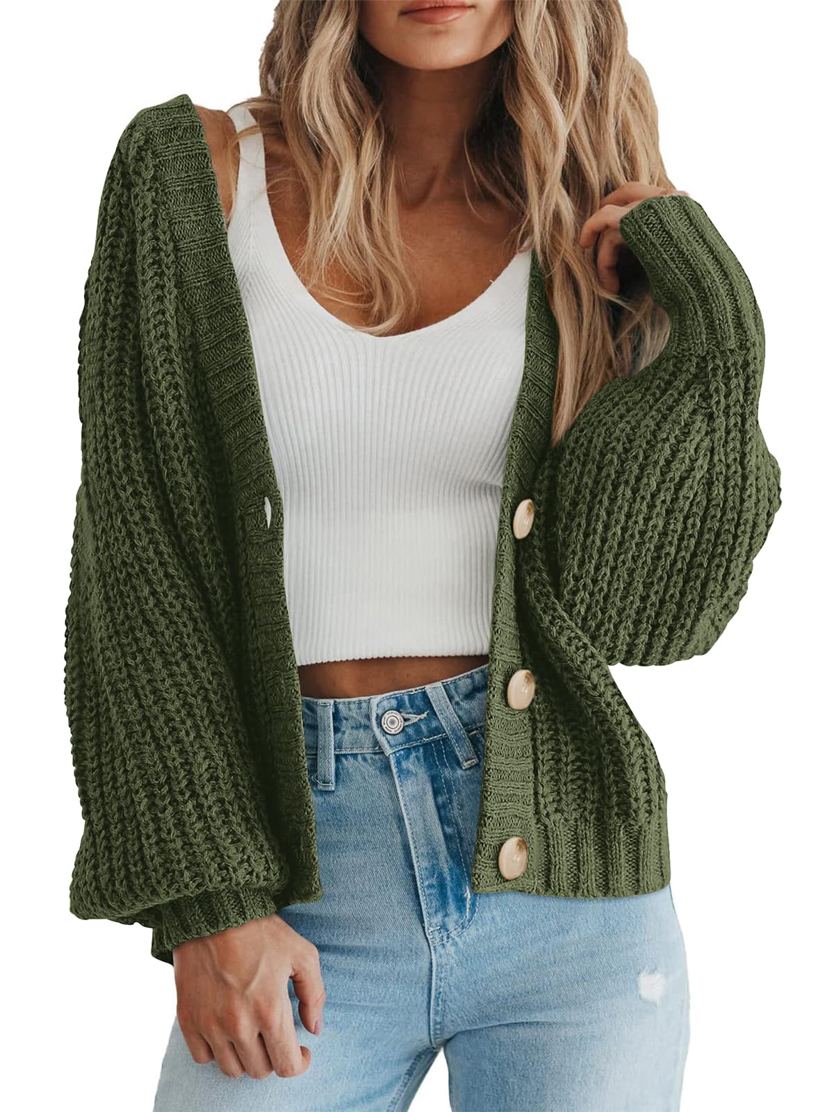 Chunky Knit Button Cardigan
