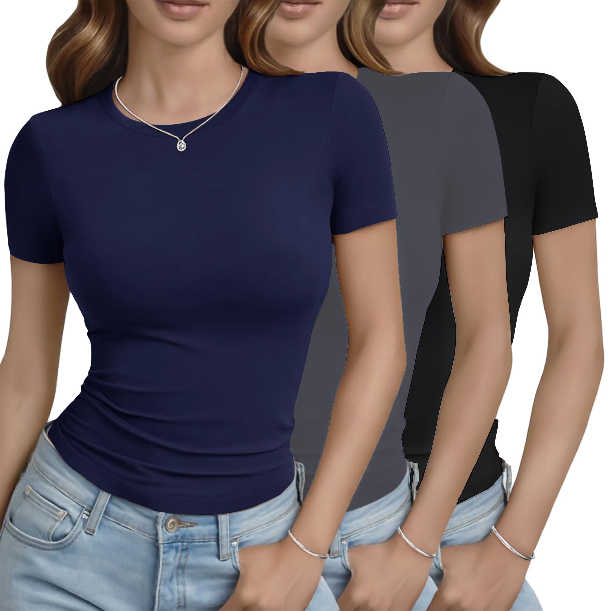 3-Pack Slim Fit Crop Tees