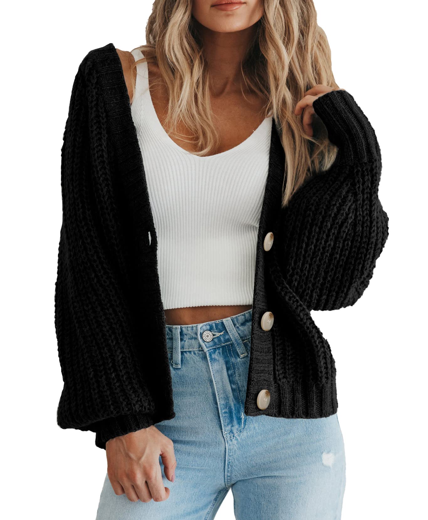 Chunky Knit Button Cardigan