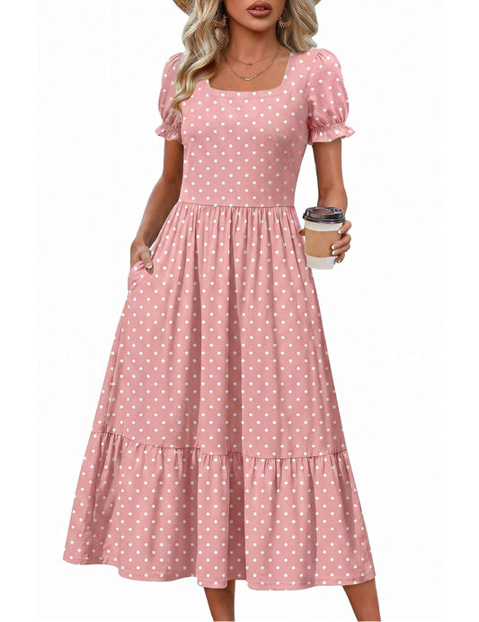 Tiered Flowy Midi Dress