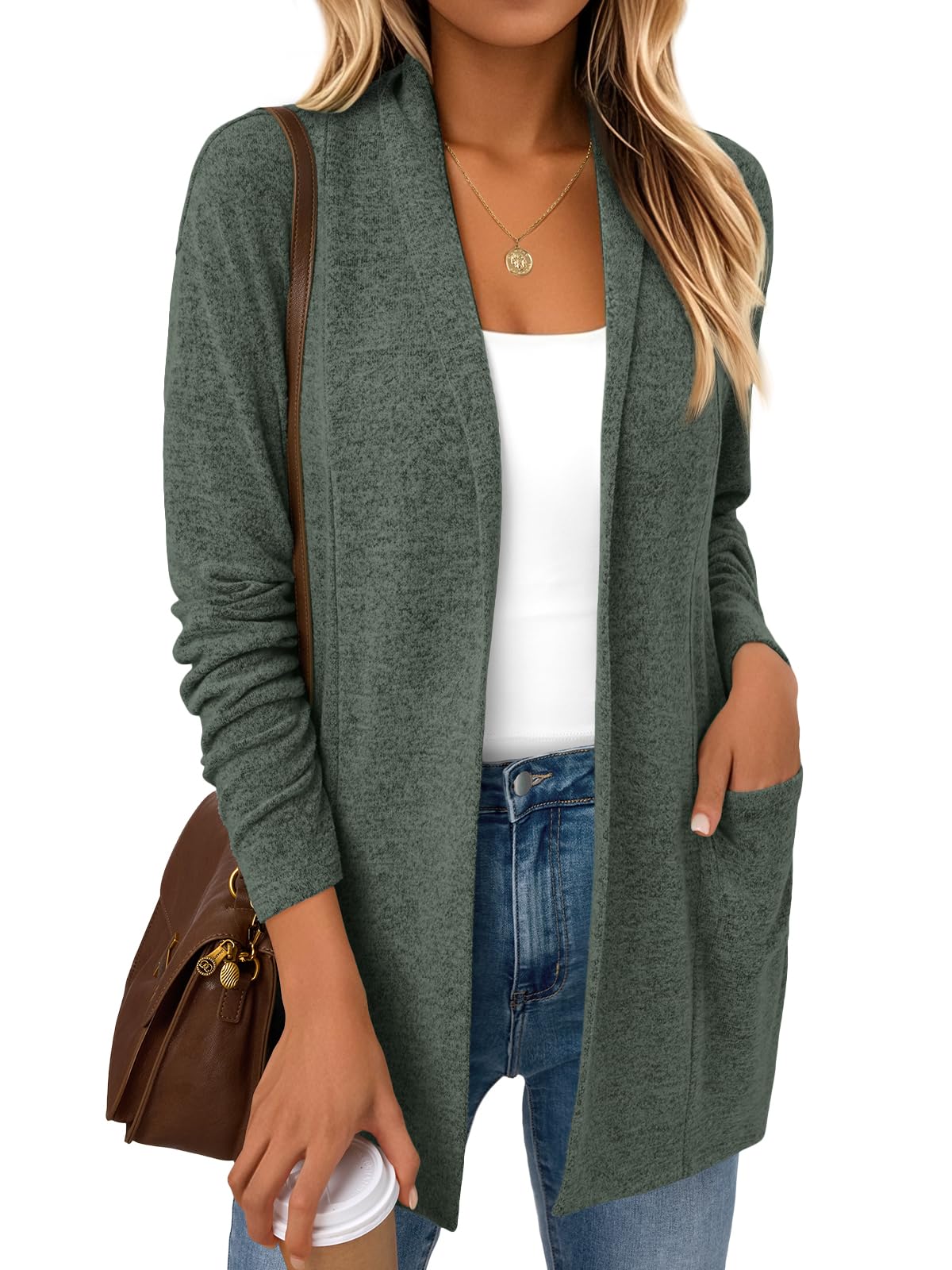 Lightweight Open Front Cardigan