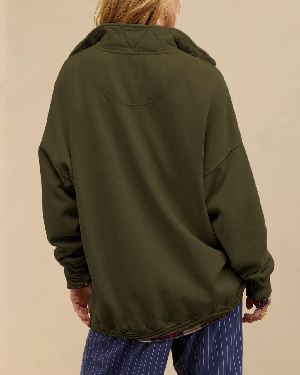 Oversized Henley Sweatshirt