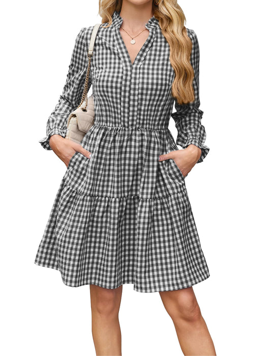 Gingham Empire Waist Midi Dress