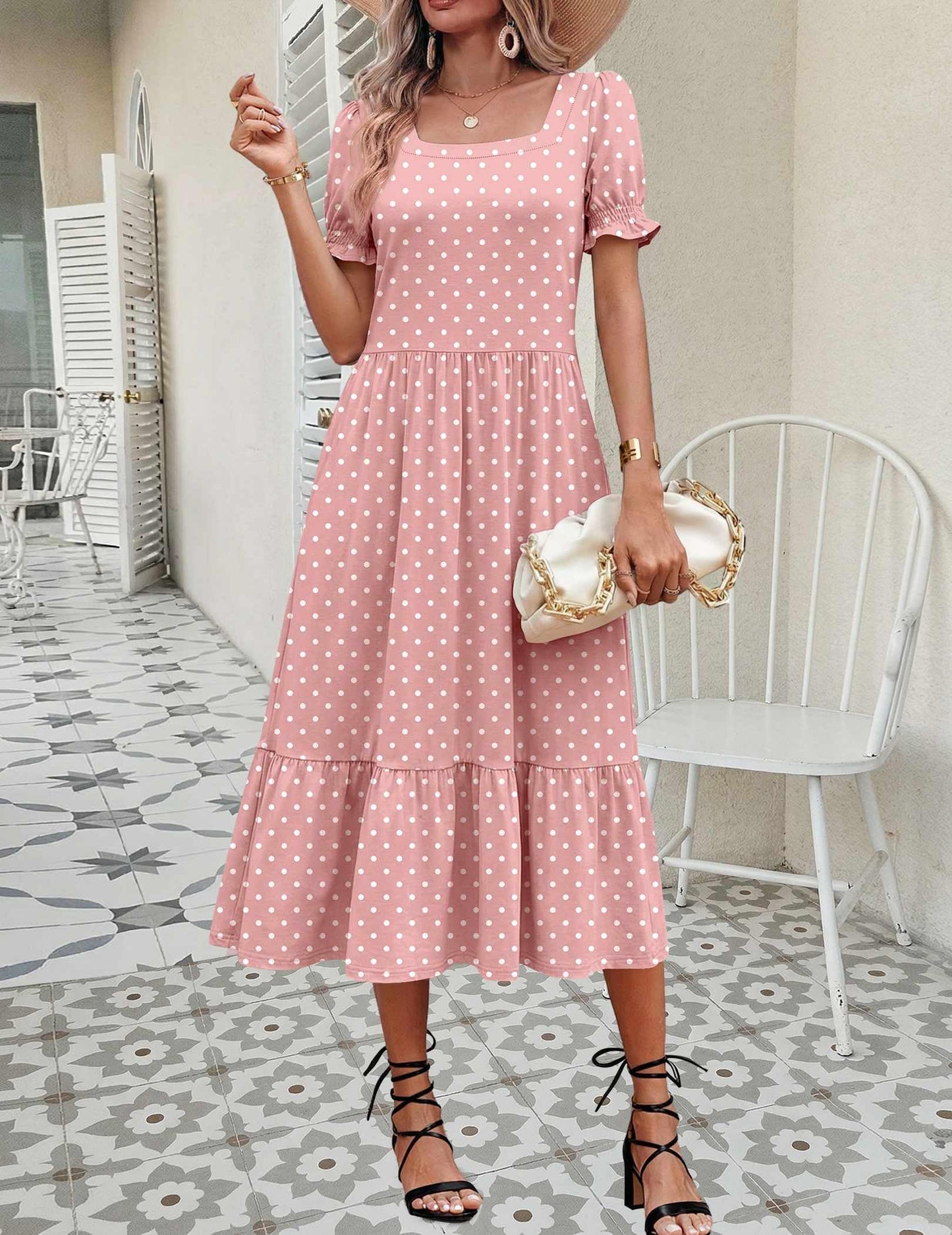 Tiered Flowy Midi Dress