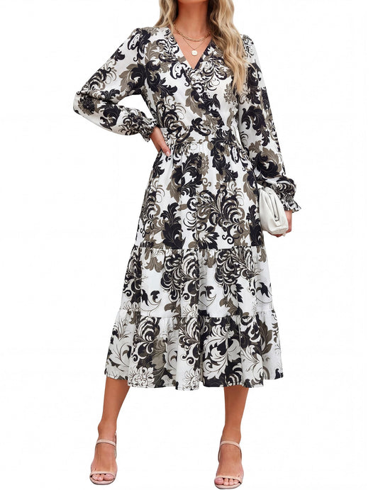 Boho Floral Midi Dress