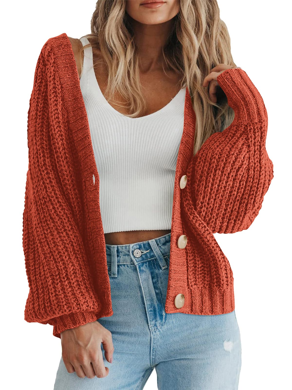 Chunky Knit Button Cardigan