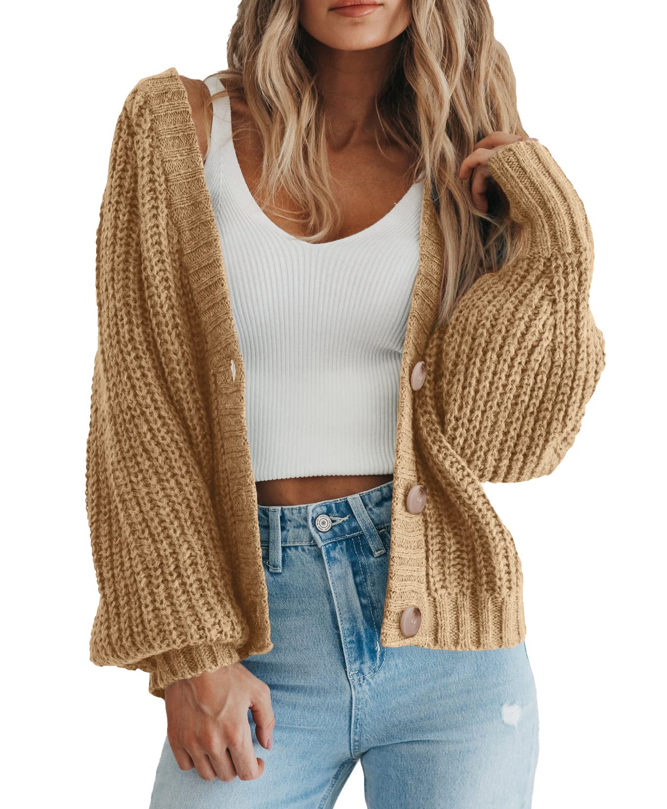 Chunky Knit Button Cardigan