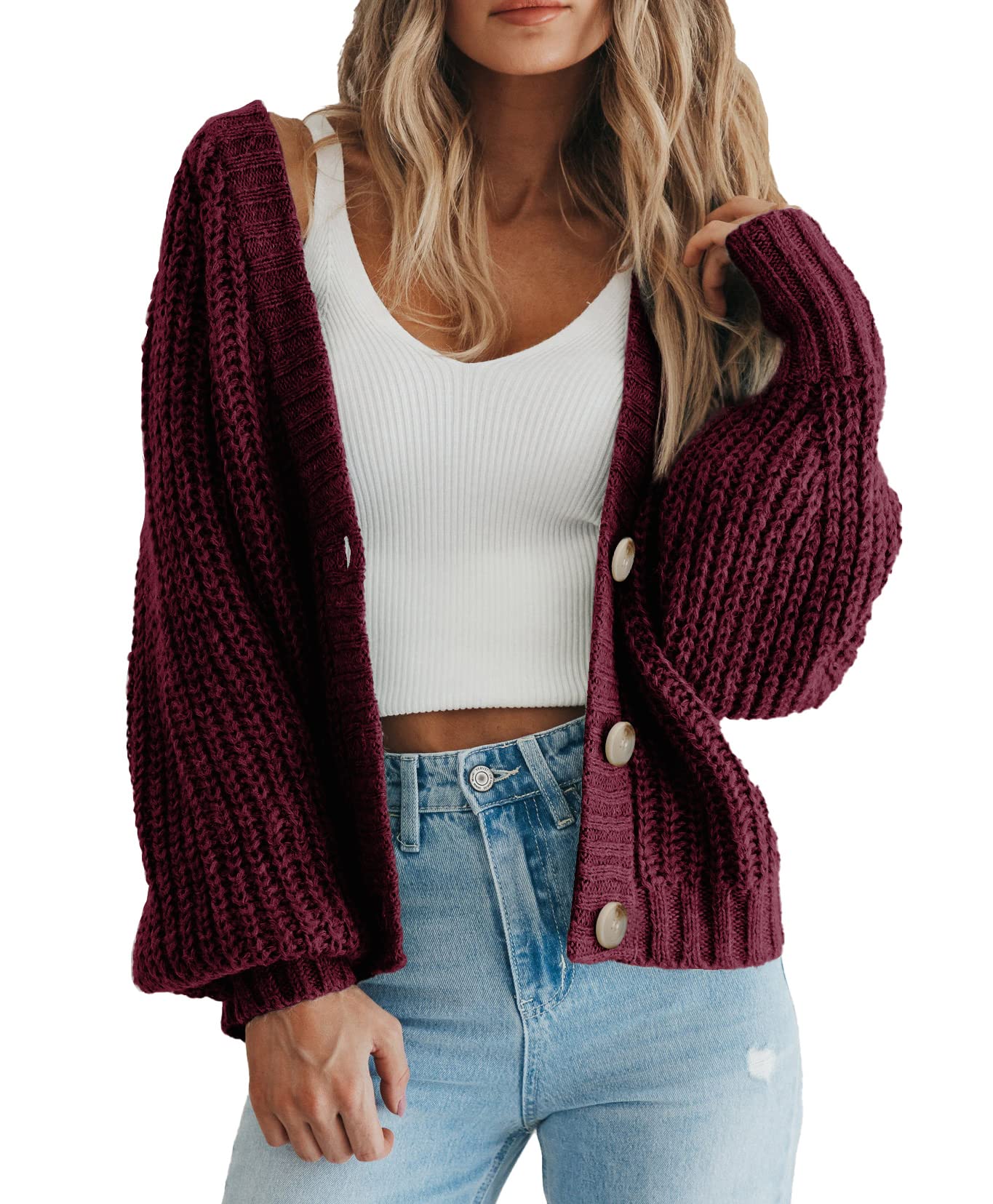 Chunky Knit Button Cardigan