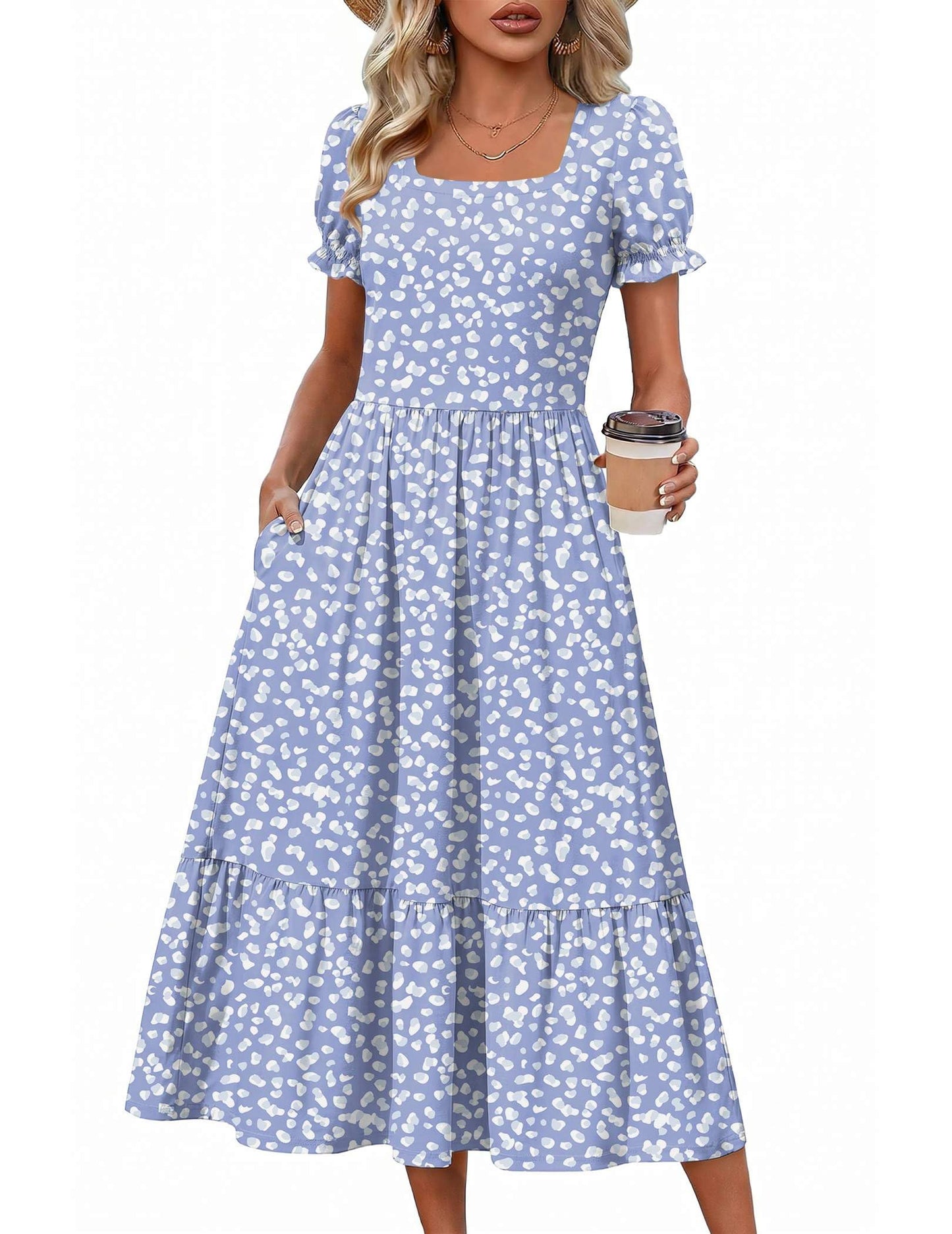 Tiered Flowy Midi Dress