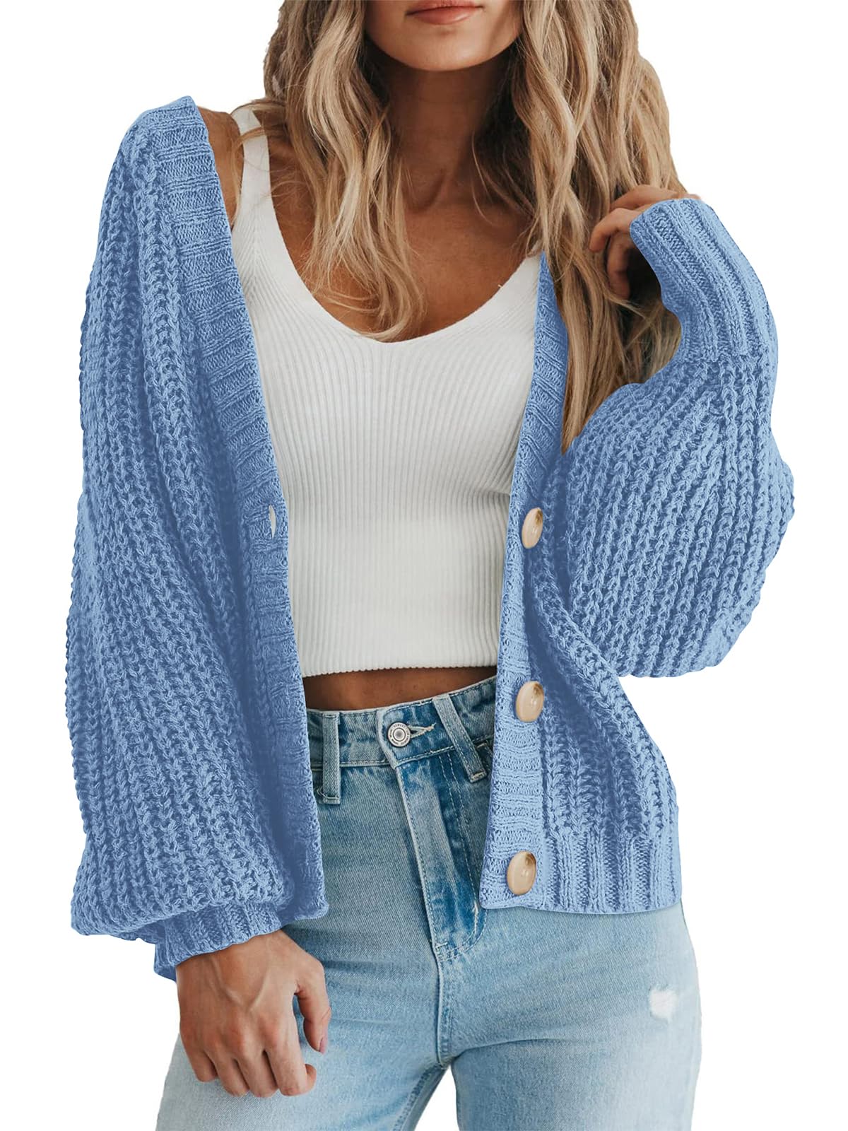 Chunky Knit Button Cardigan