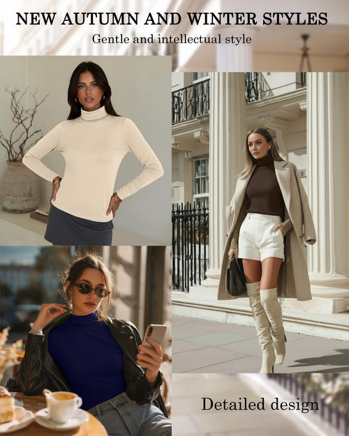3-Pack Cotton Turtleneck Tops