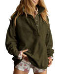 Oversized Henley Sweatshirt