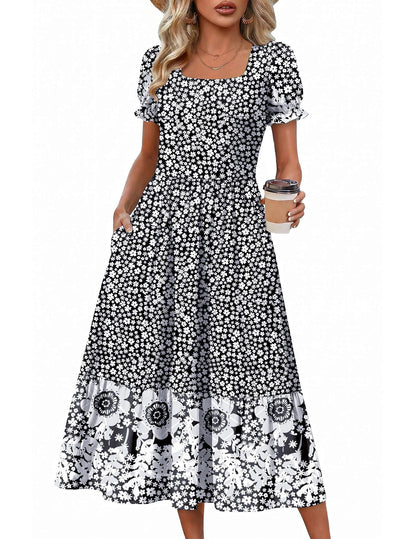 Tiered Flowy Midi Dress