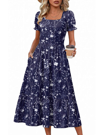 Tiered Flowy Midi Dress