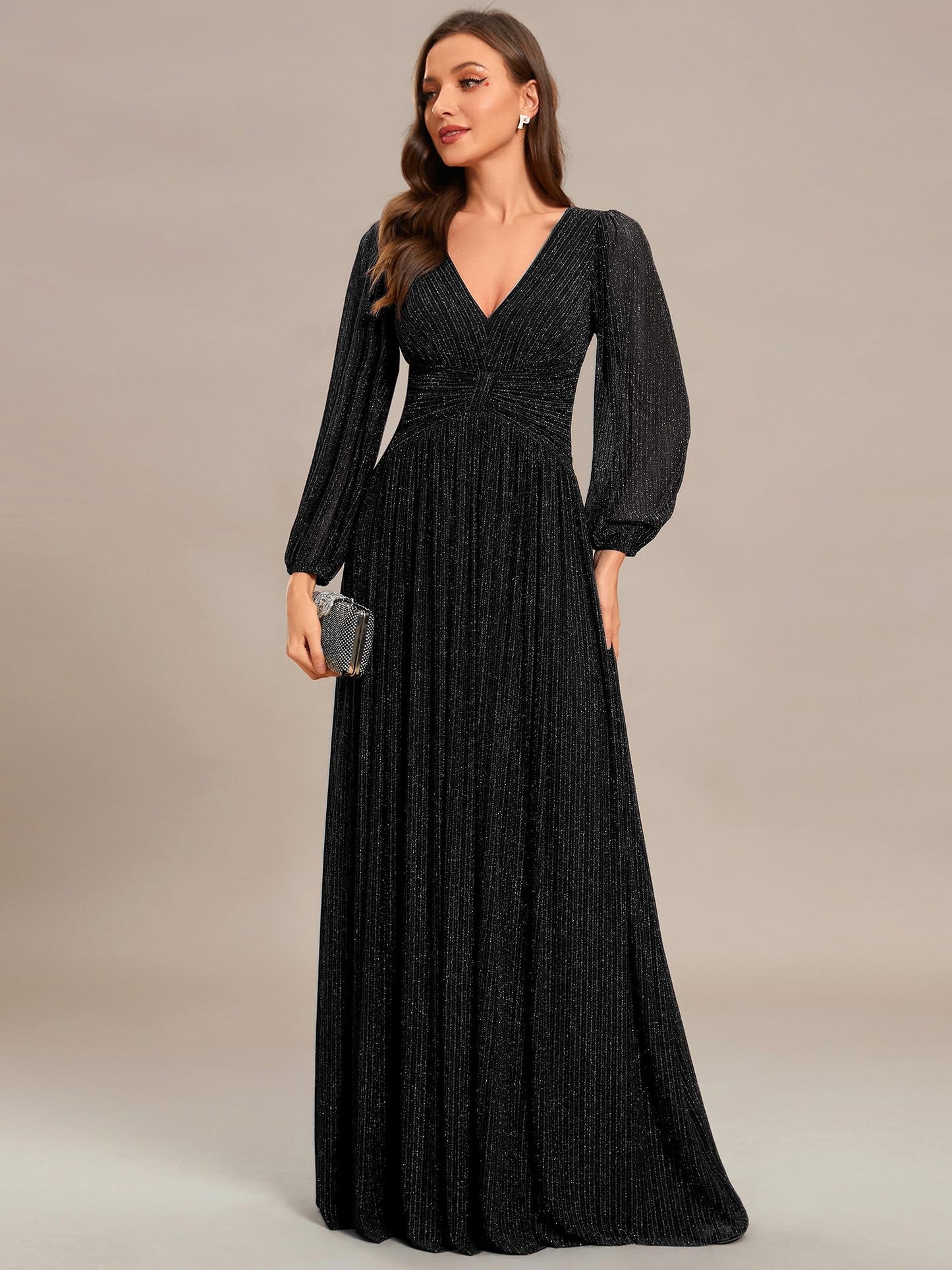Glitter A-Line Evening Gown