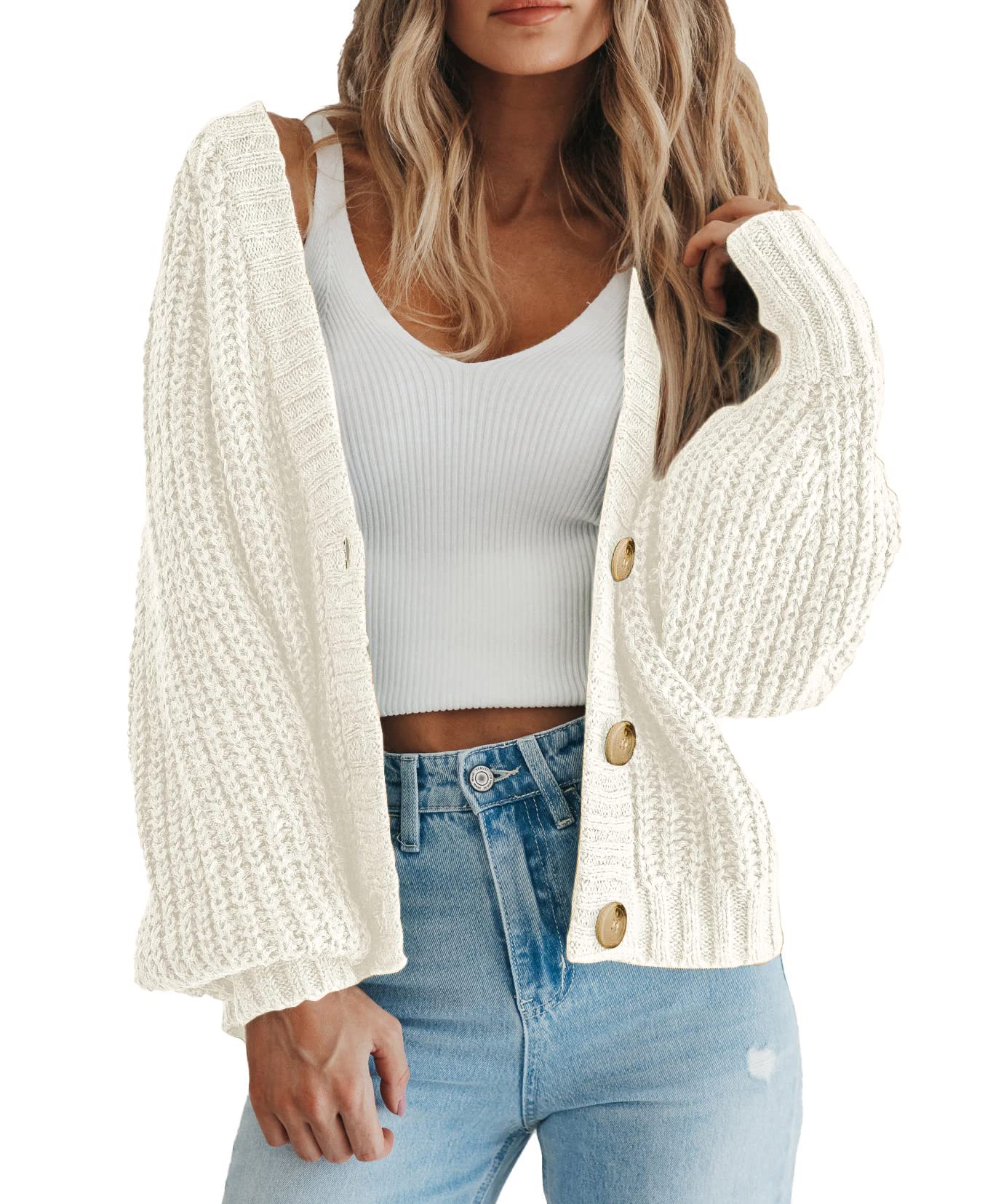 Chunky Knit Button Cardigan