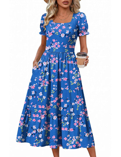 Tiered Flowy Midi Dress