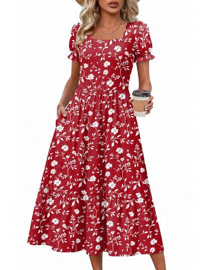 Tiered Flowy Midi Dress