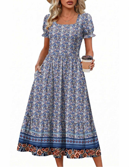 Tiered Flowy Midi Dress